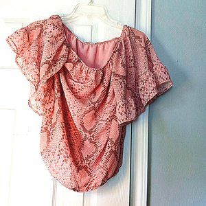 Pink leopard off shoulder dressy